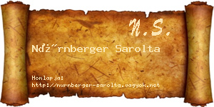 Nürnberger Sarolta névjegykártya