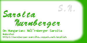 sarolta nurnberger business card